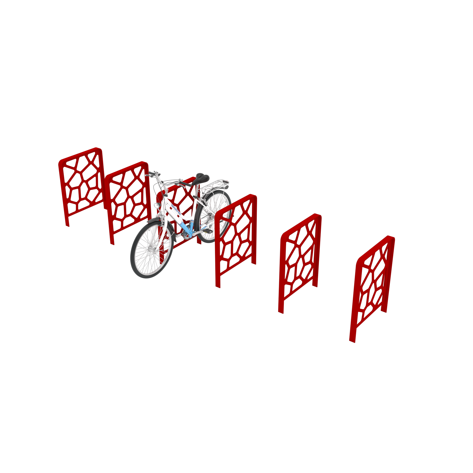 Runkolukittava pyöräteline COMB valmistetaan alumiinista, ja siinä on useita turvallisia lukituspisteitä polkupyörälle – AluShel